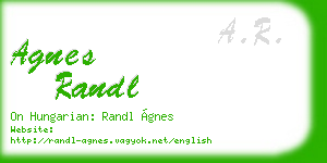 agnes randl business card